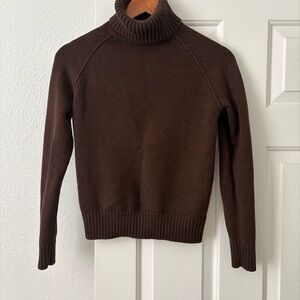 JEANNE PIERRE Chocolate Knit Turtleneck